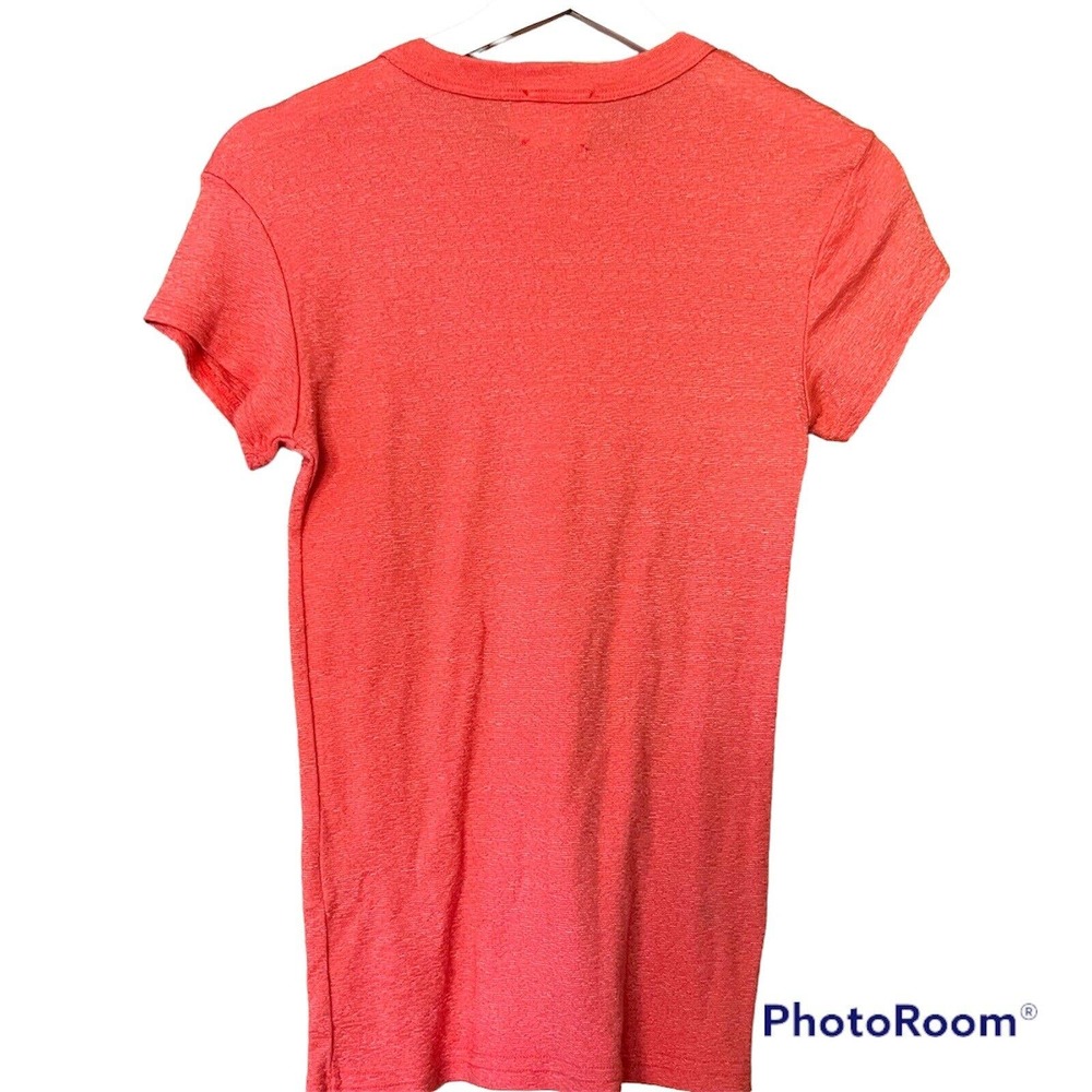 Anthropologie Michael Stars Shirt Women Small Top USA Made Short Sleeve Metallic - Picture 5 of 5